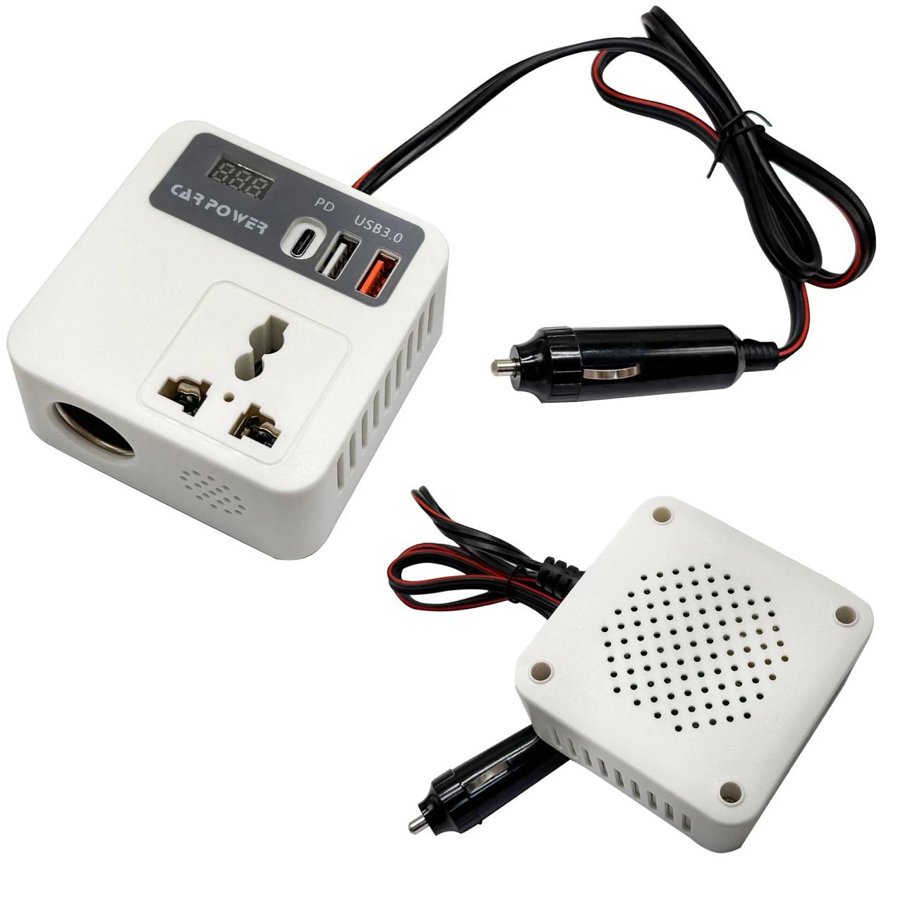 Автомобільний інвертор від прикурювача 12-220V з USB Car PowerП